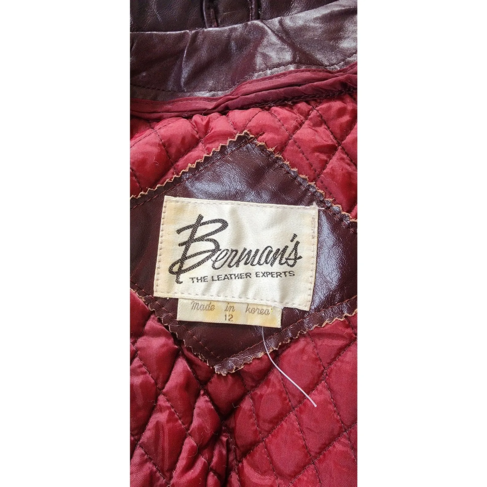Vintage 70s Brown Leather Jacket Belted Berman's