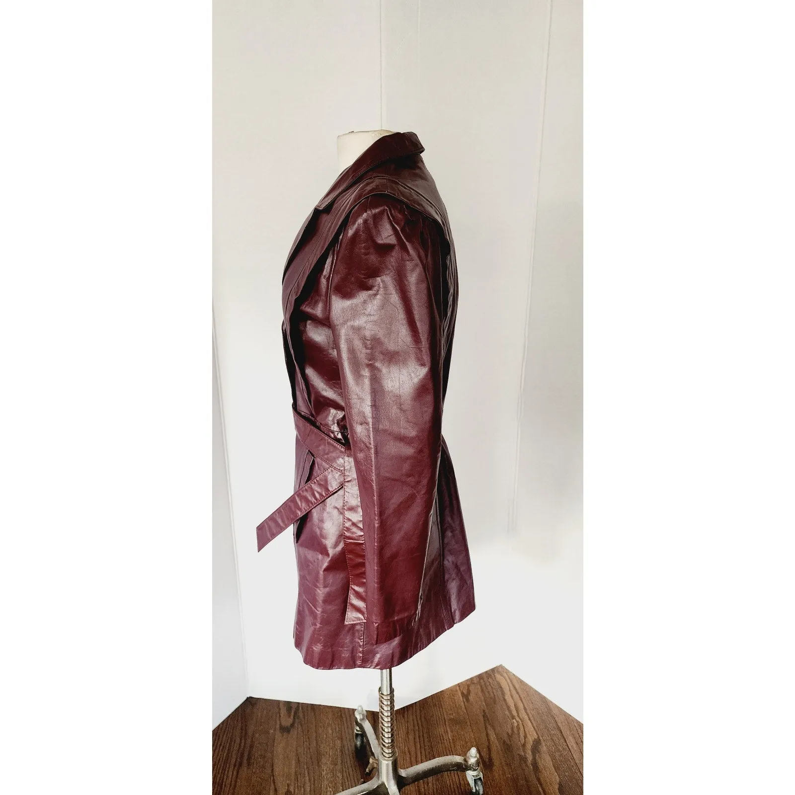 Vintage 70s Brown Leather Jacket Belted Berman's