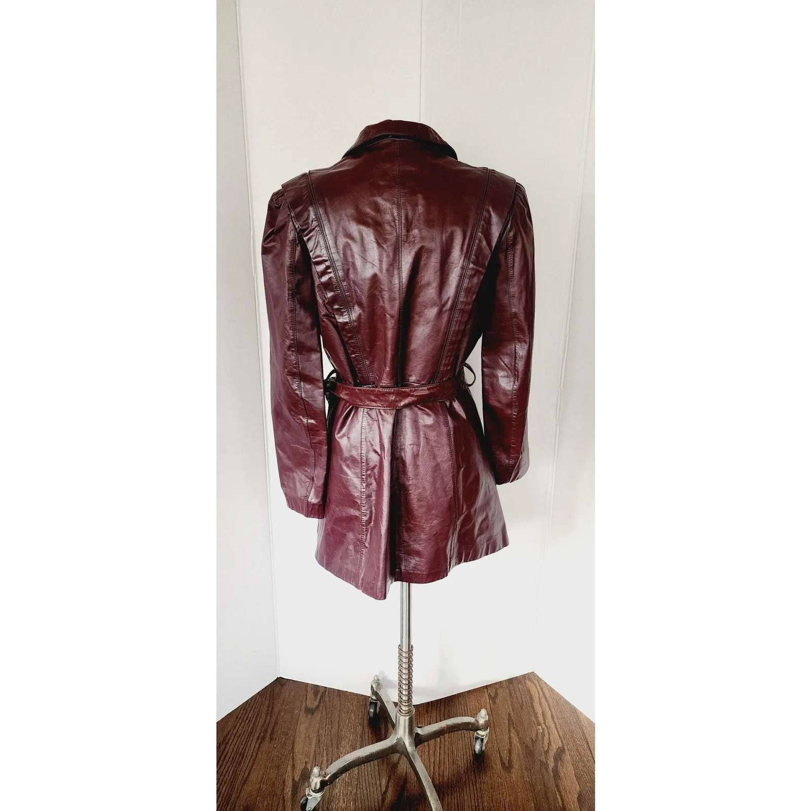Vintage 70s Brown Leather Jacket Belted Berman's