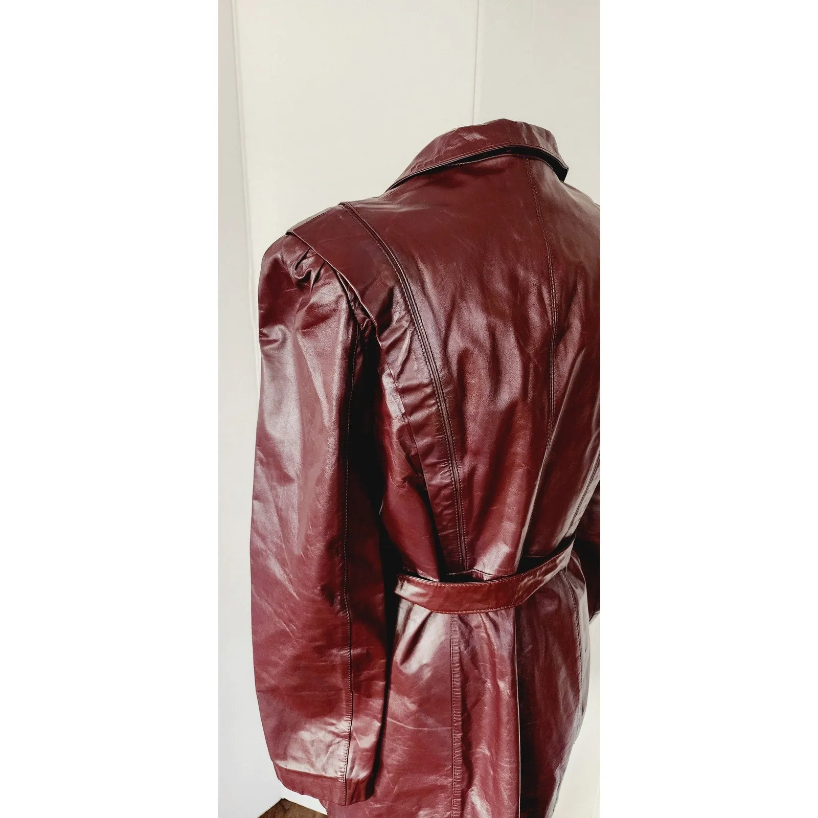 Vintage 70s Brown Leather Jacket Belted Berman's