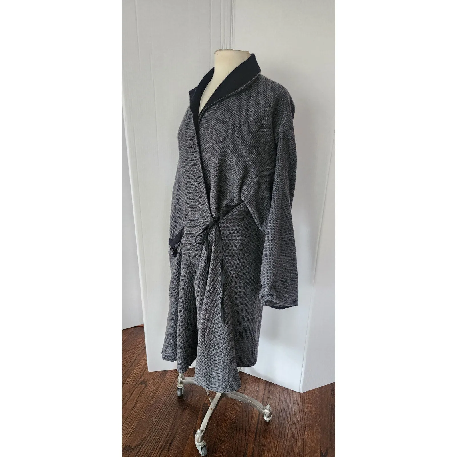 Vintage 90s SPRING Coat Gray Wrap Style Asymmetrical Studio 90