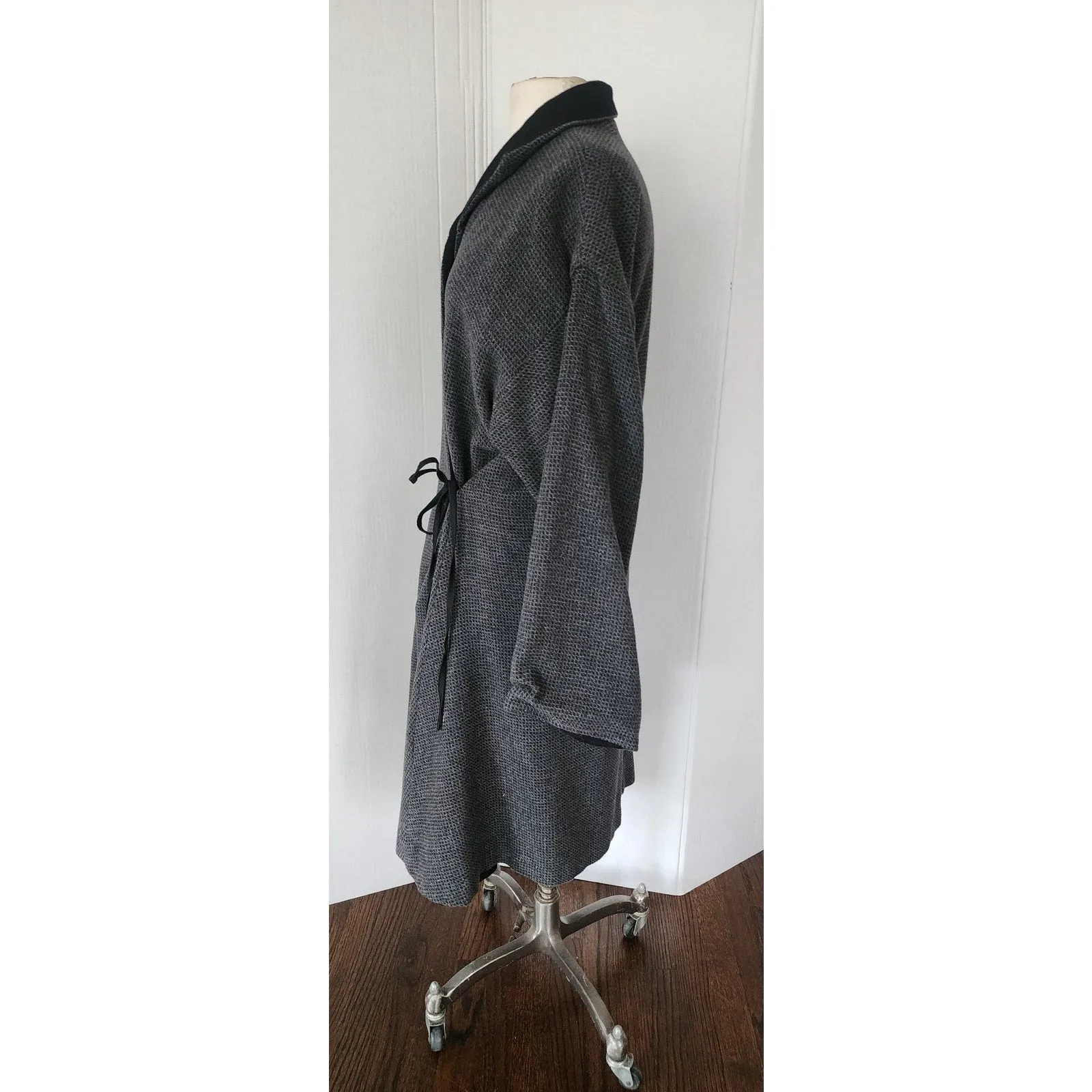 Vintage 90s SPRING Coat Gray Wrap Style Asymmetrical Studio 90