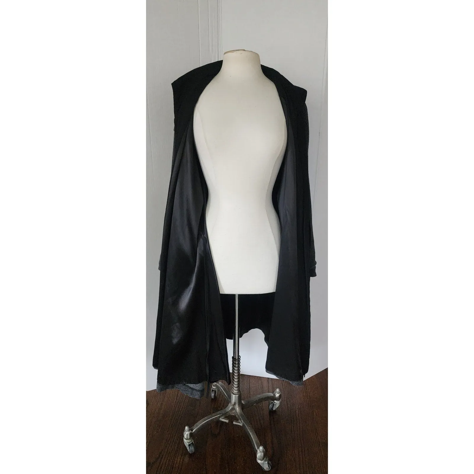 Vintage 90s SPRING Coat Gray Wrap Style Asymmetrical Studio 90