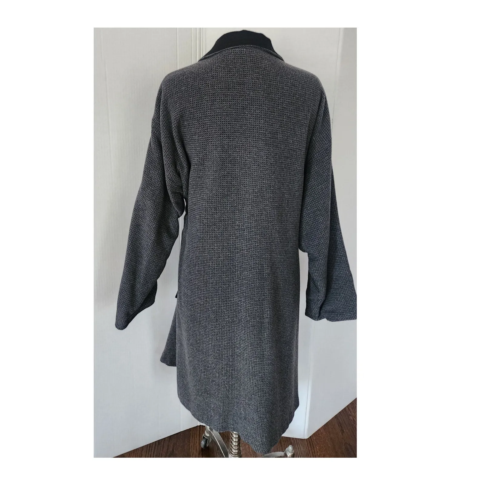 Vintage 90s SPRING Coat Gray Wrap Style Asymmetrical Studio 90