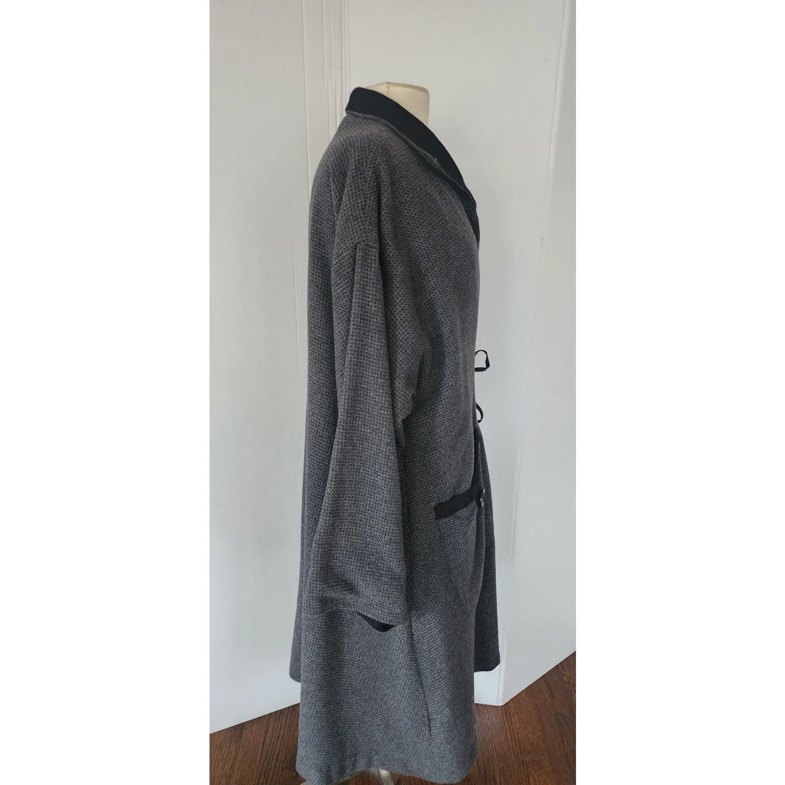 Vintage 90s SPRING Coat Gray Wrap Style Asymmetrical Studio 90