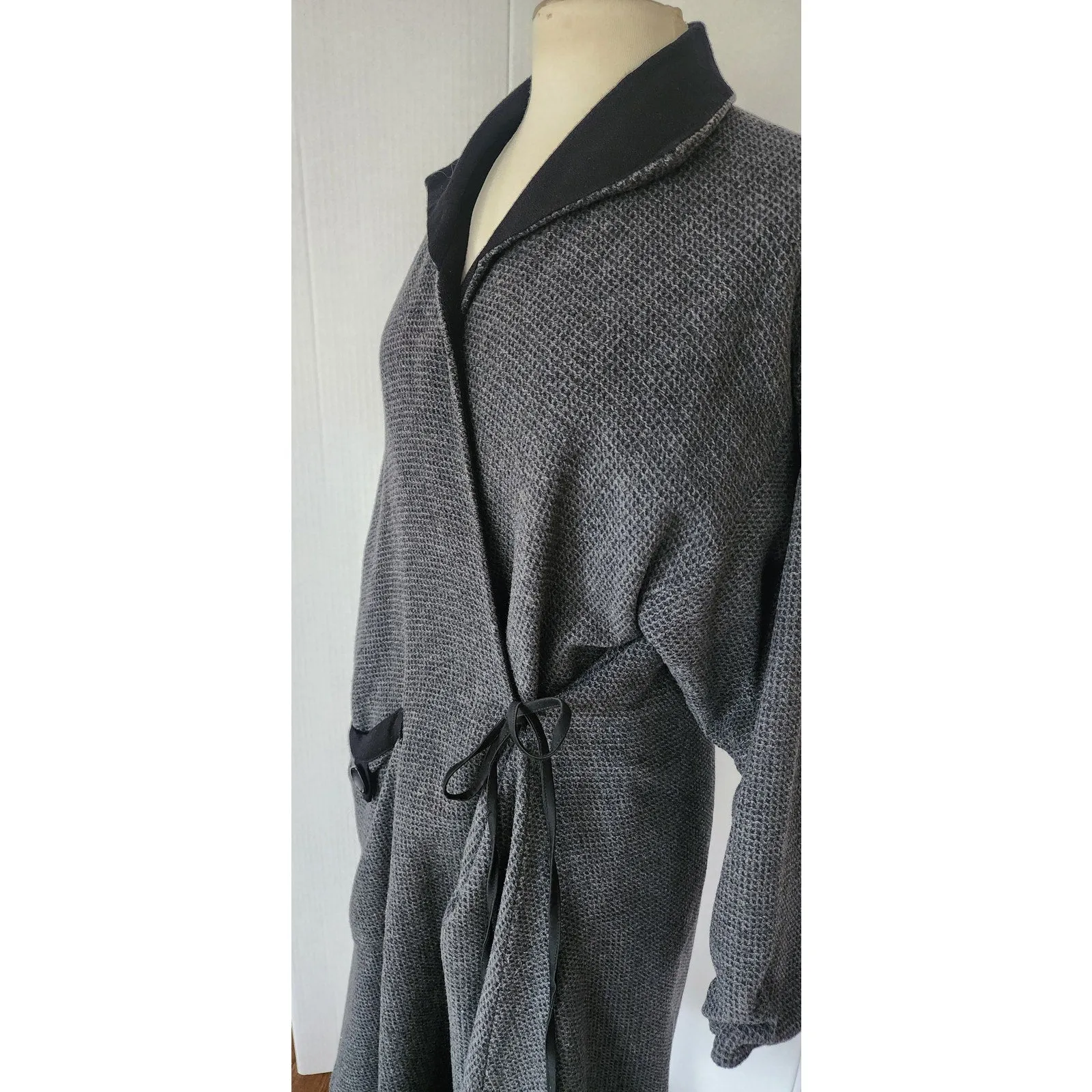 Vintage 90s SPRING Coat Gray Wrap Style Asymmetrical Studio 90