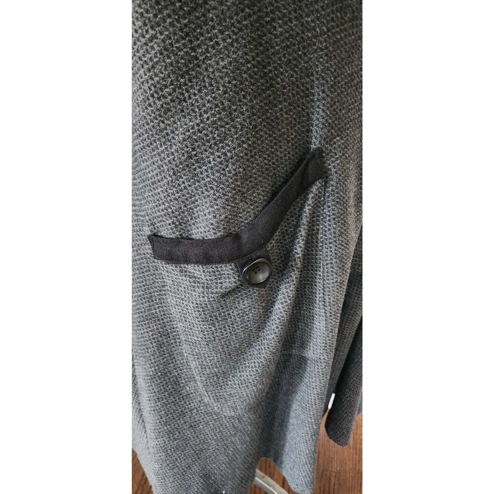 Vintage 90s SPRING Coat Gray Wrap Style Asymmetrical Studio 90