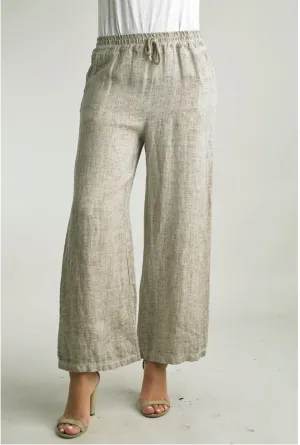 Washed Linen Wide Leg Pants