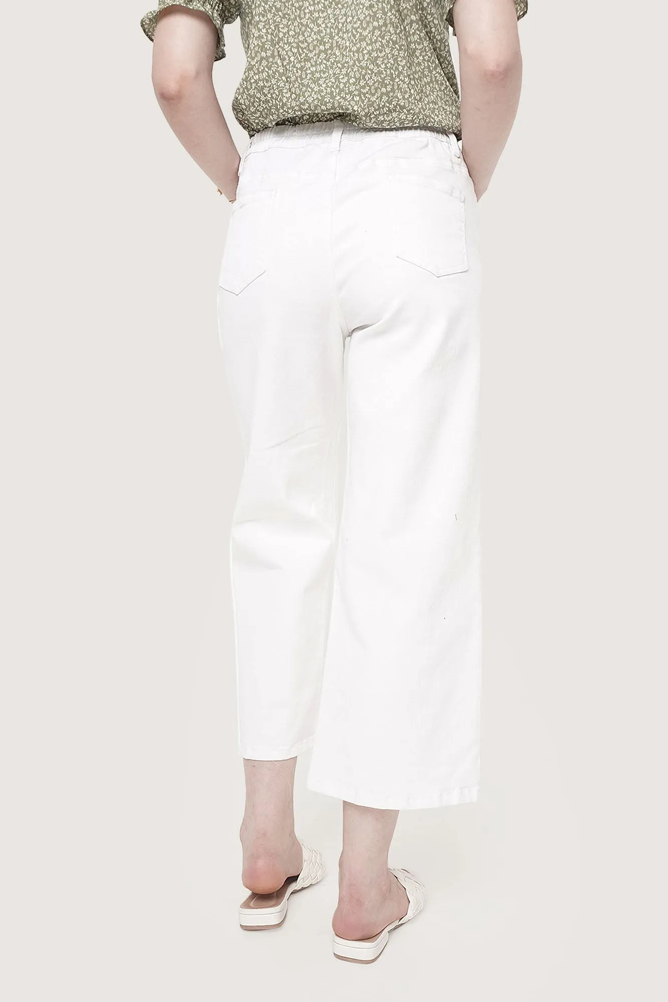 Wide Leg Ankle Length Trousers