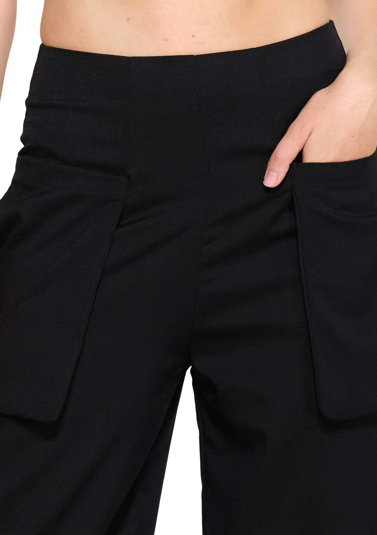 WIDE LEG TROUSERS IN BLACK