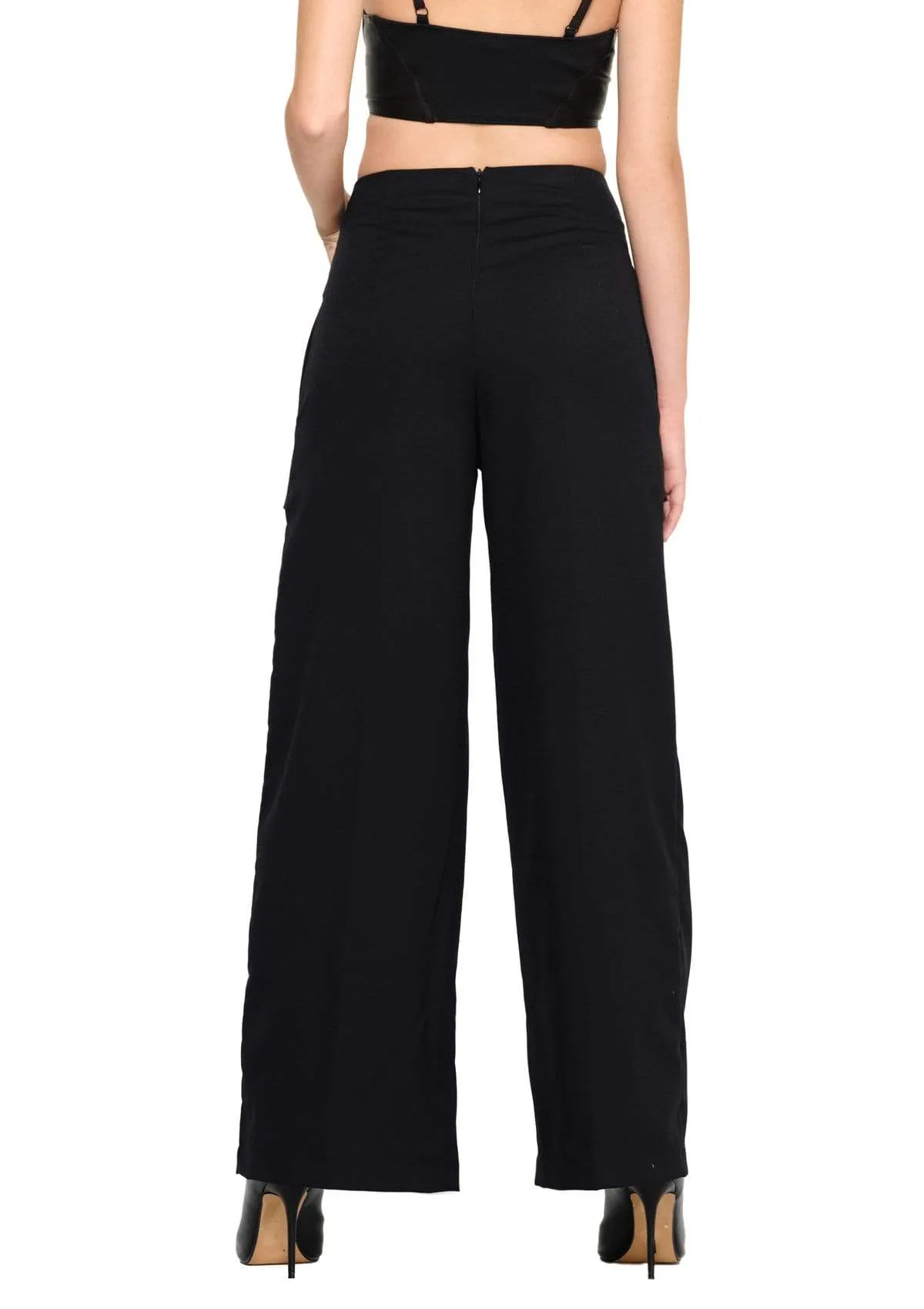 WIDE LEG TROUSERS IN BLACK
