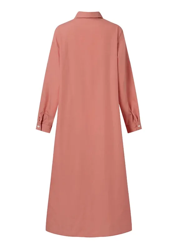 Women Long Sleeve Lapel  Dress