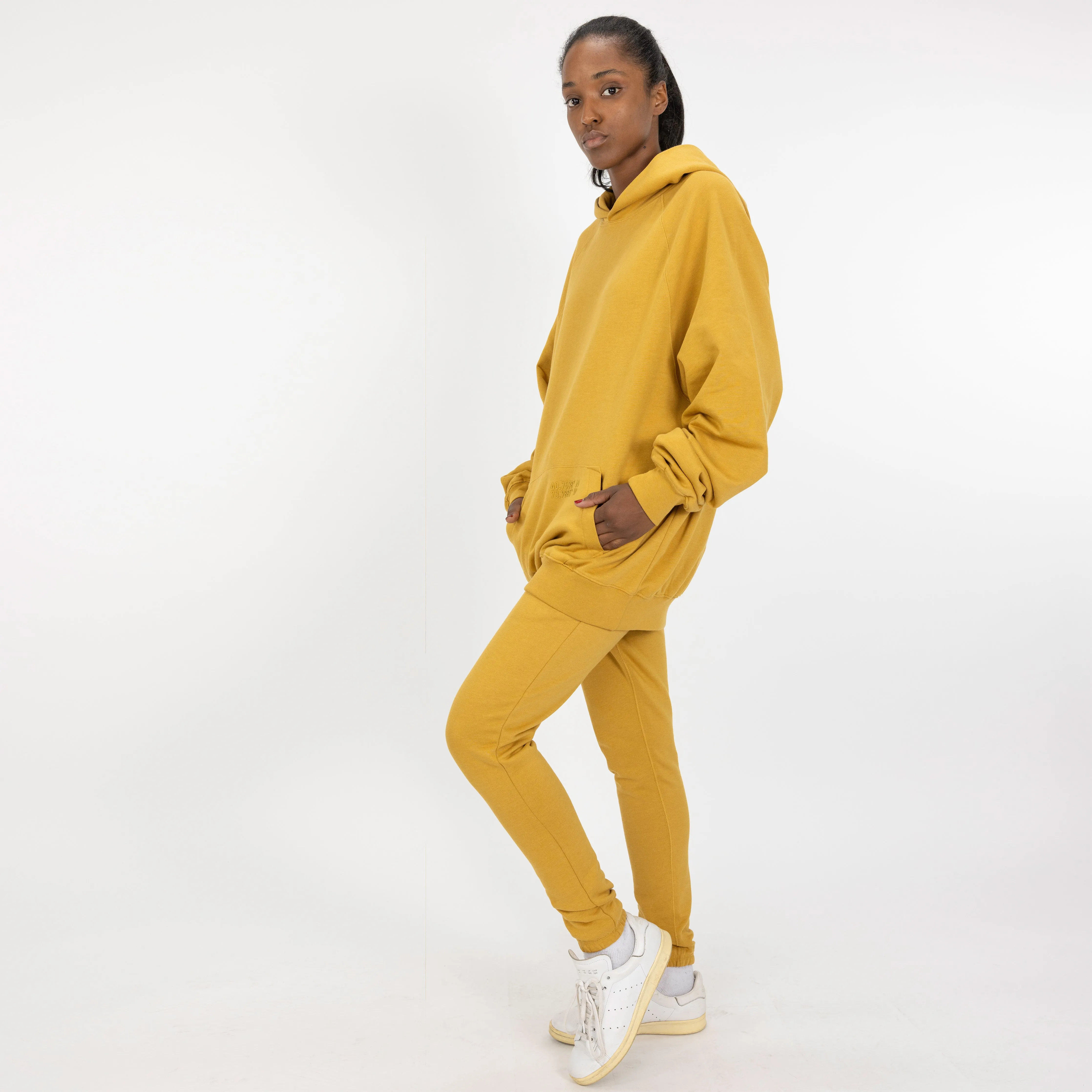 Womens Fleece Skinny Jogger - Honey Mustard