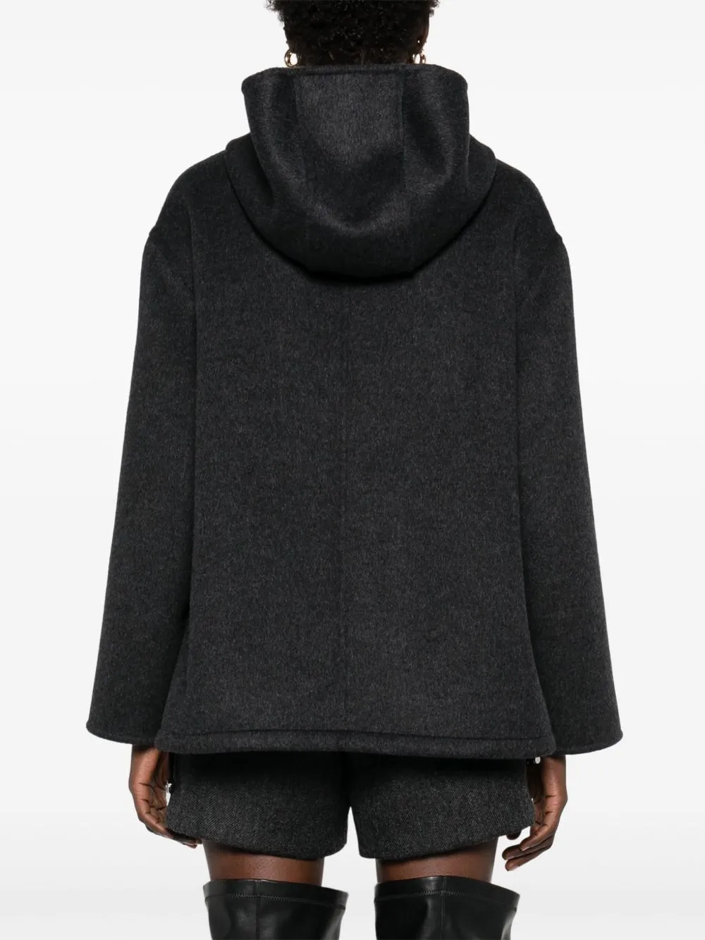 Wool and silk blend caban
