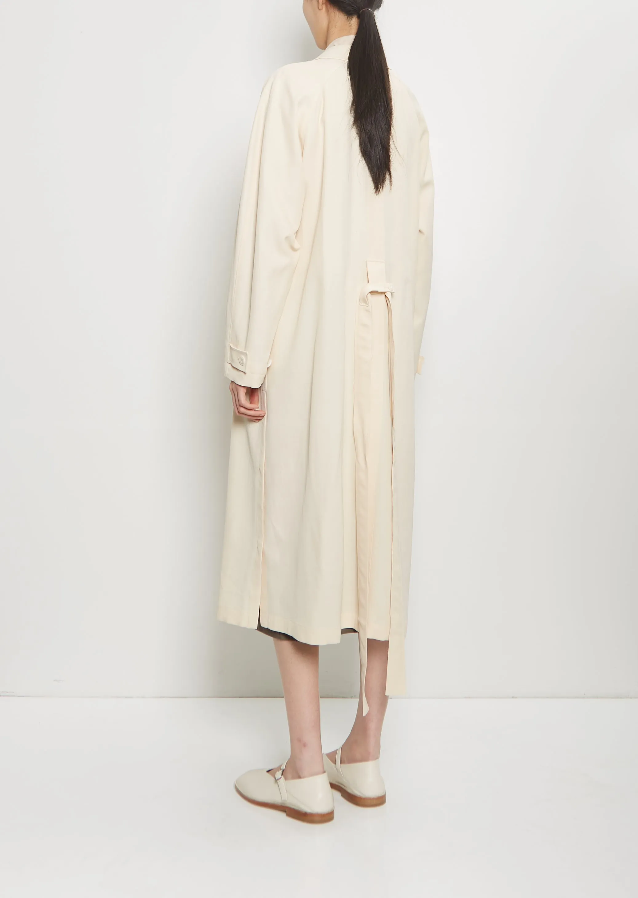 Wool Blend Light Slitted Overcoat
