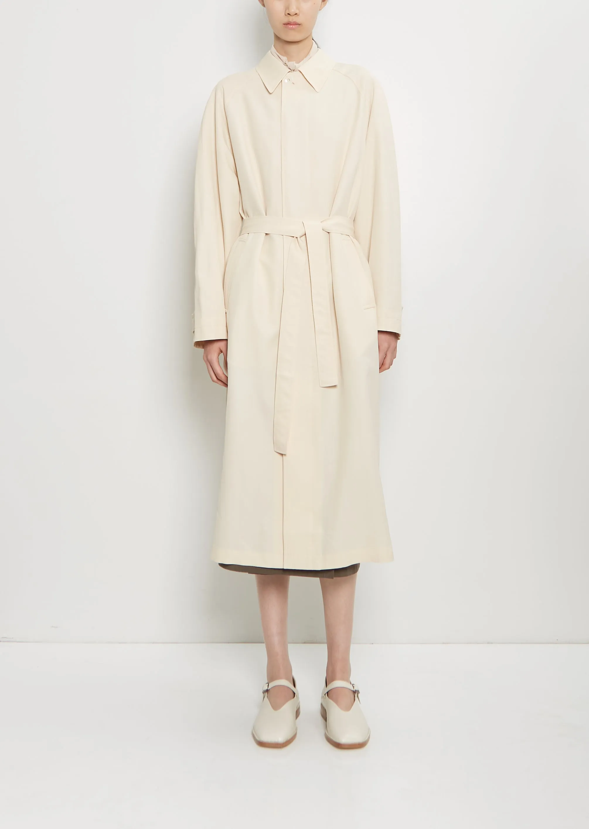 Wool Blend Light Slitted Overcoat