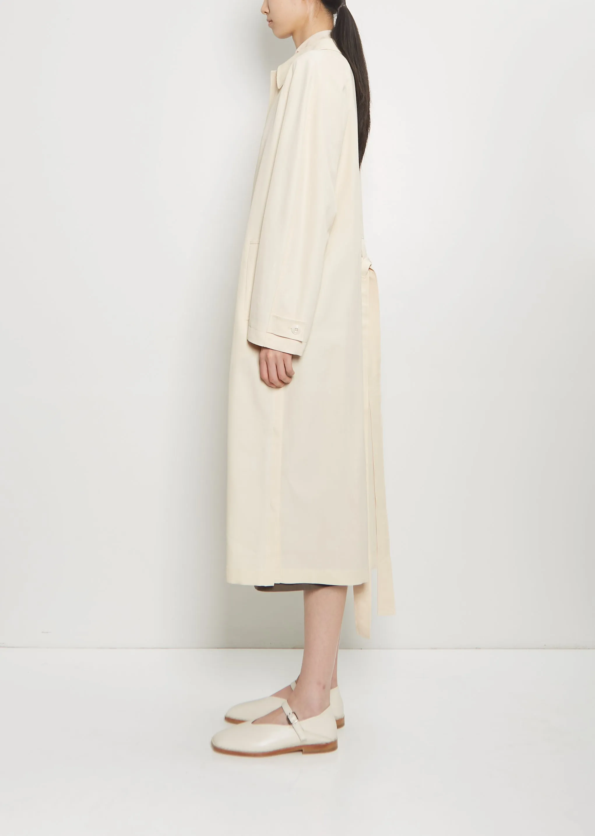 Wool Blend Light Slitted Overcoat