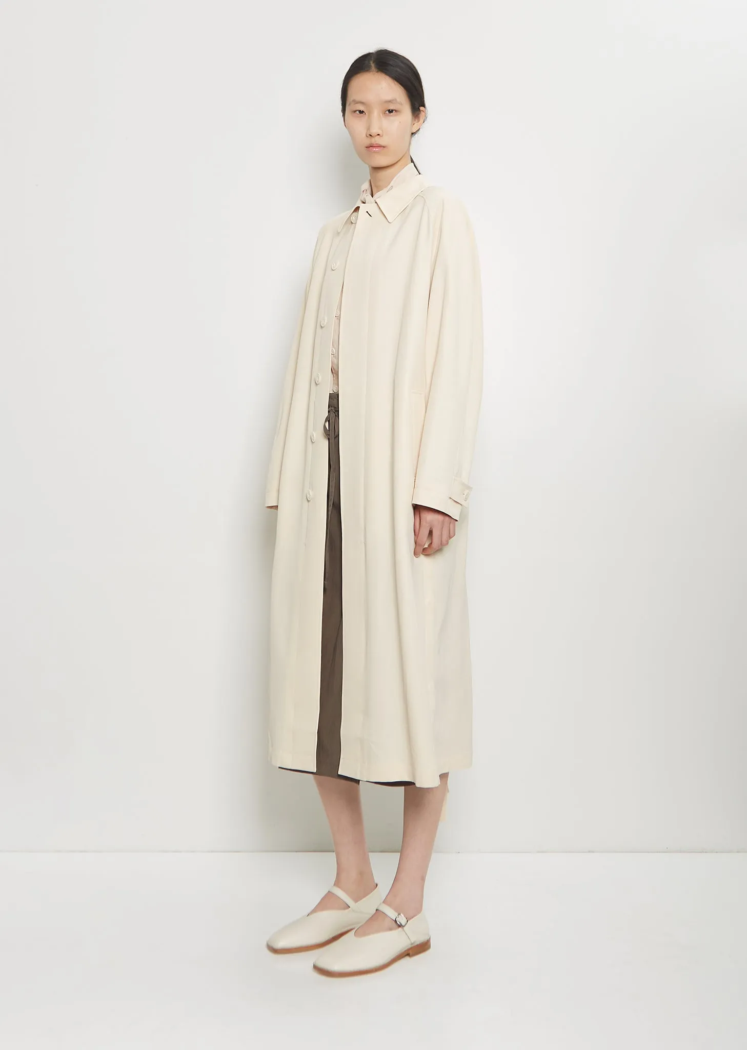 Wool Blend Light Slitted Overcoat