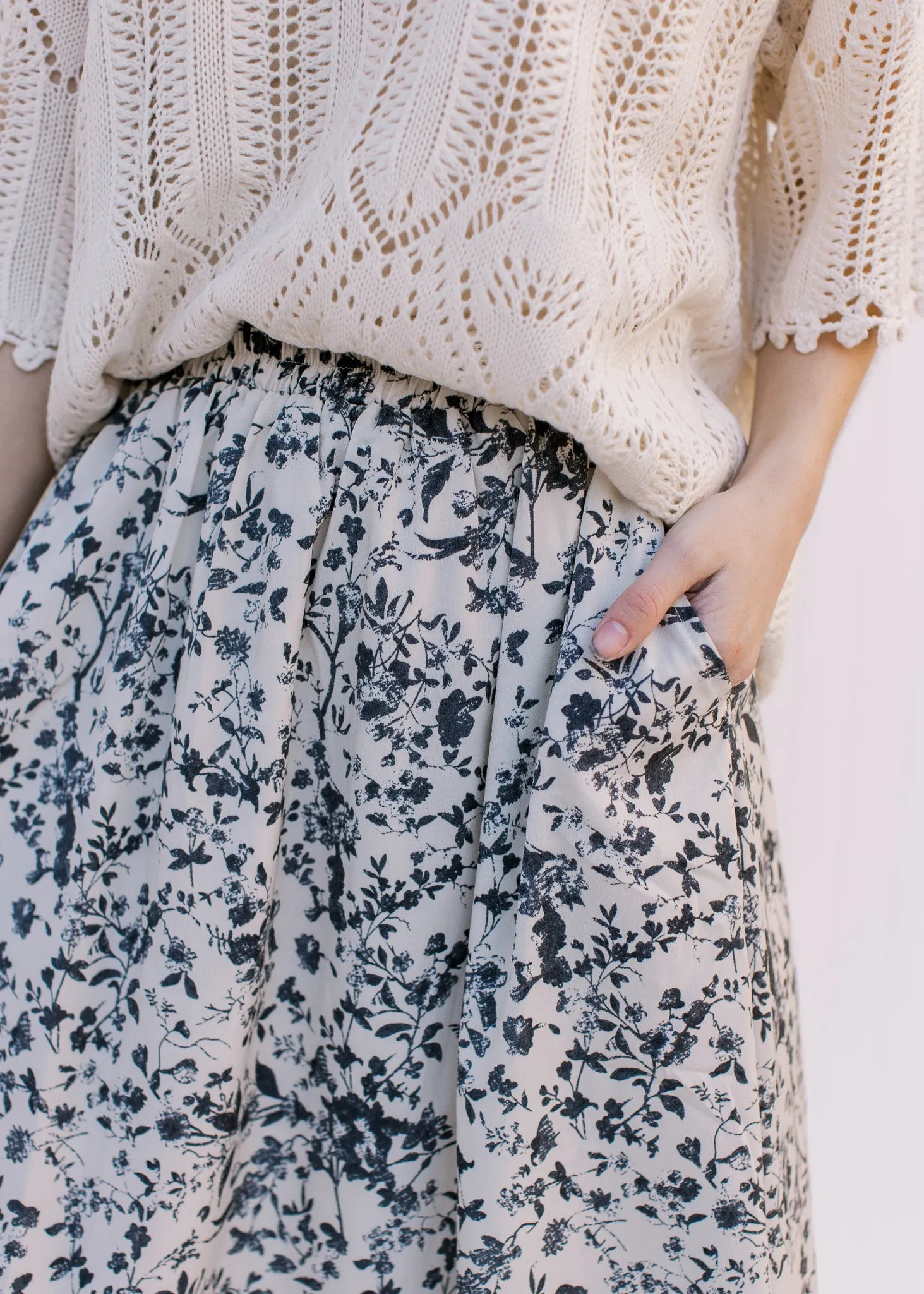 X Free Time Blue Print Skirt