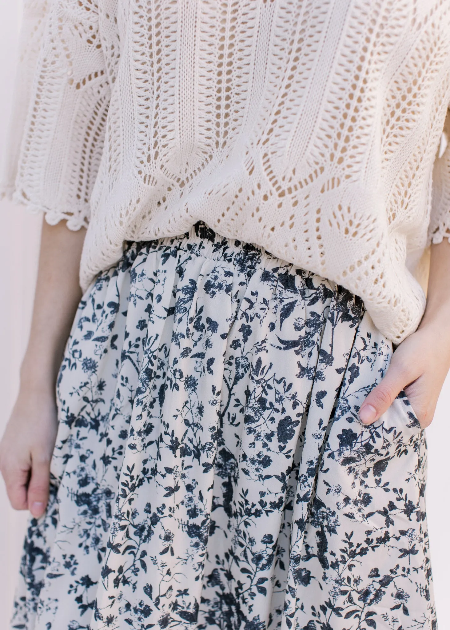 X Free Time Blue Print Skirt