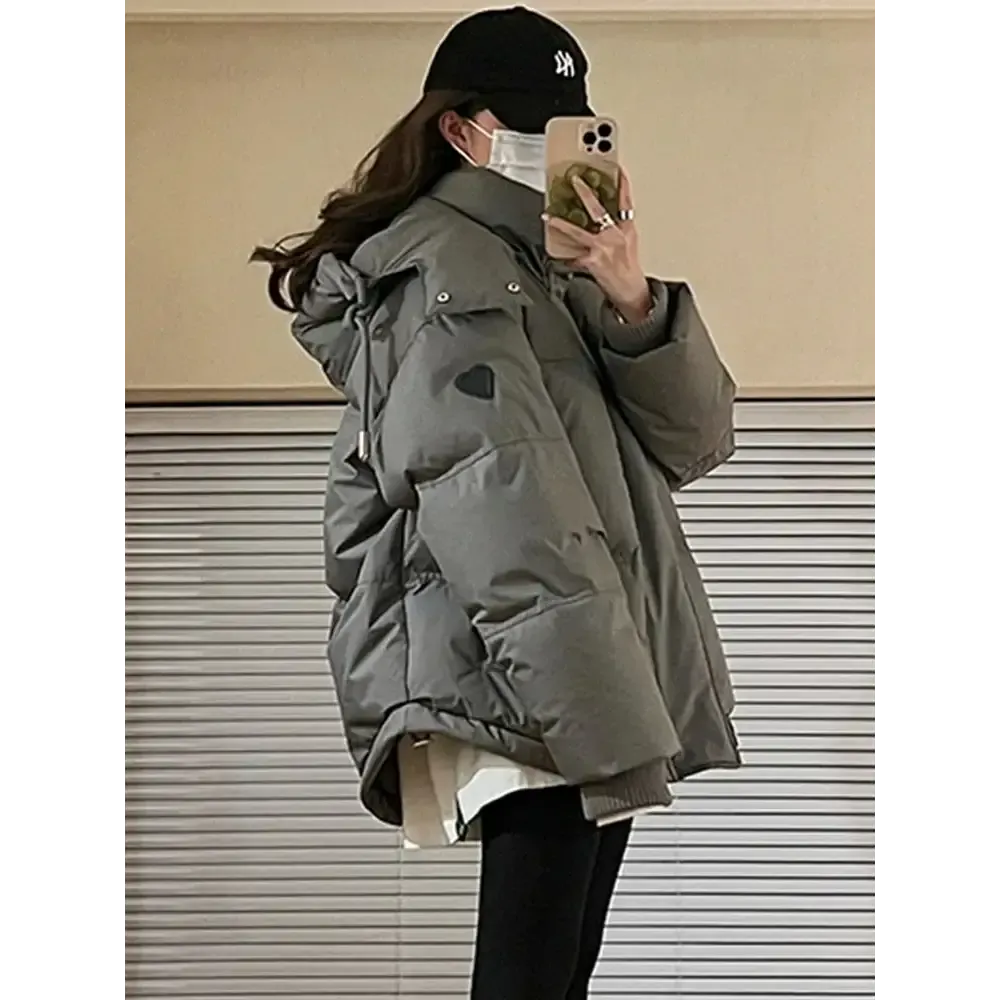 Y2K Quilted Puffer Jacket in Lightweight Polyester and Cotton Blend