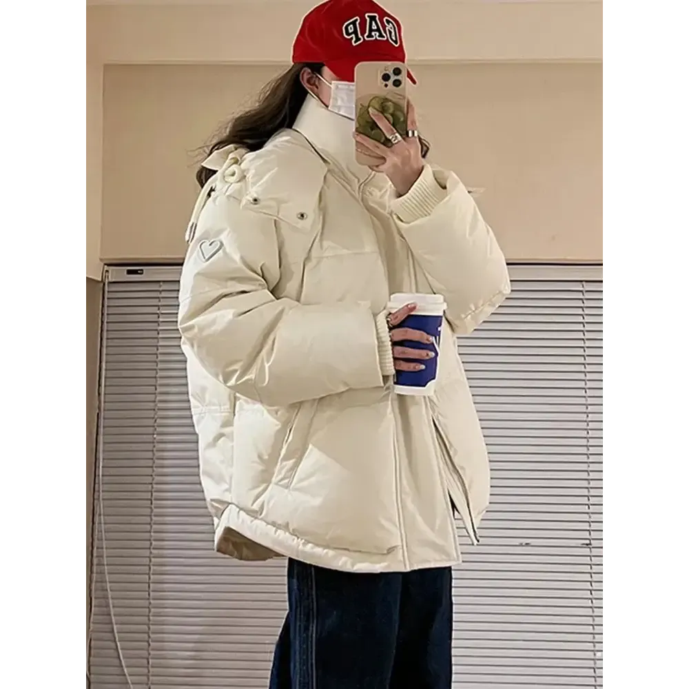 Y2K Quilted Puffer Jacket in Lightweight Polyester and Cotton Blend