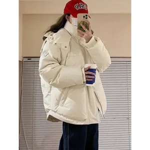 Y2K Quilted Puffer Jacket in Lightweight Polyester and Cotton Blend
