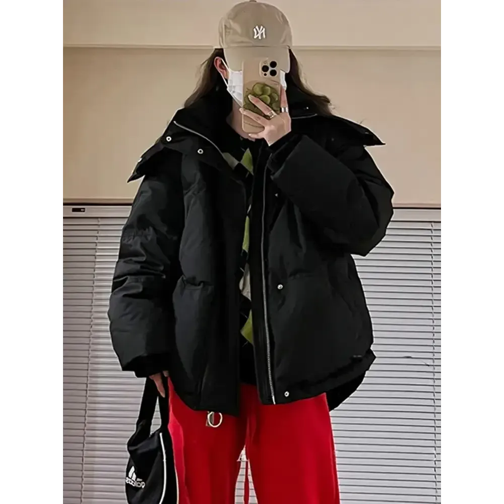 Y2K Quilted Puffer Jacket in Lightweight Polyester and Cotton Blend