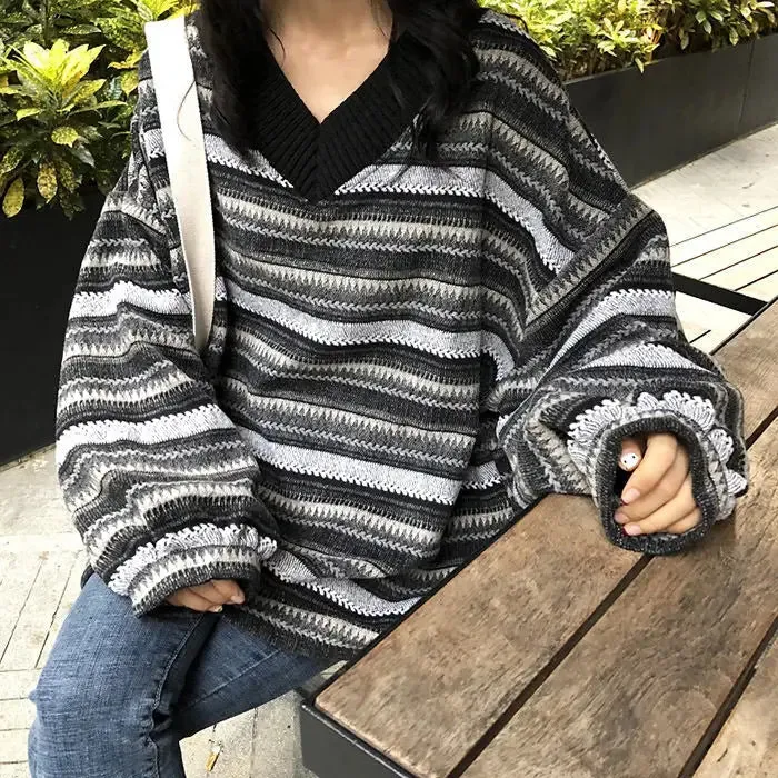 Y2K Vintage Aesthetic Full Zip Sweater for Modern Grandmas