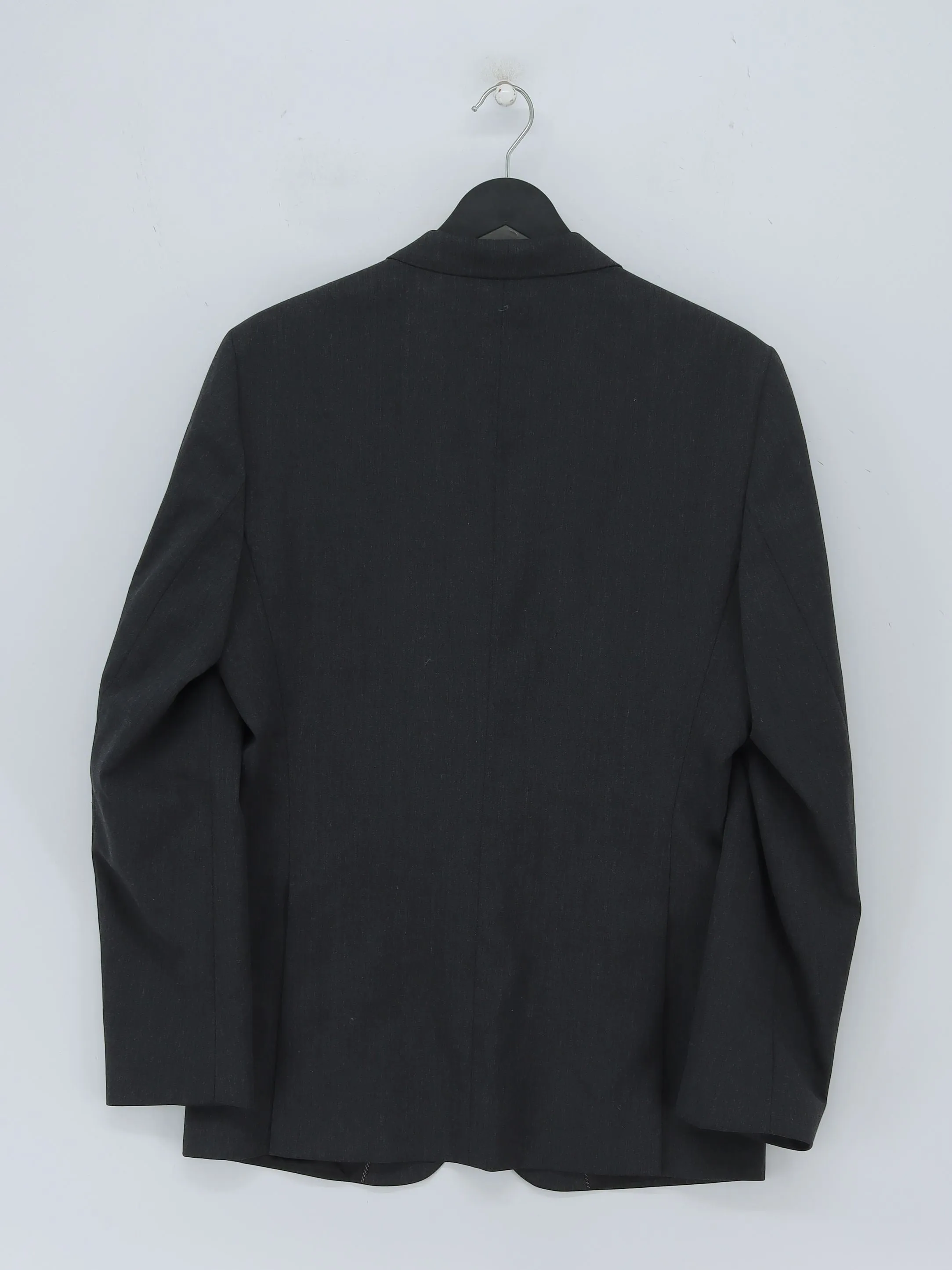 Zara Men's Blazer Chest: 38 in Grey Wool with Elastane, Polyester