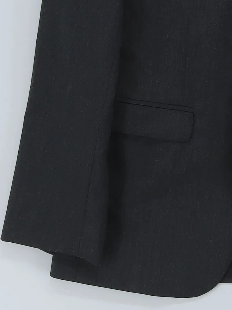 Zara Men's Blazer Chest: 38 in Grey Wool with Elastane, Polyester